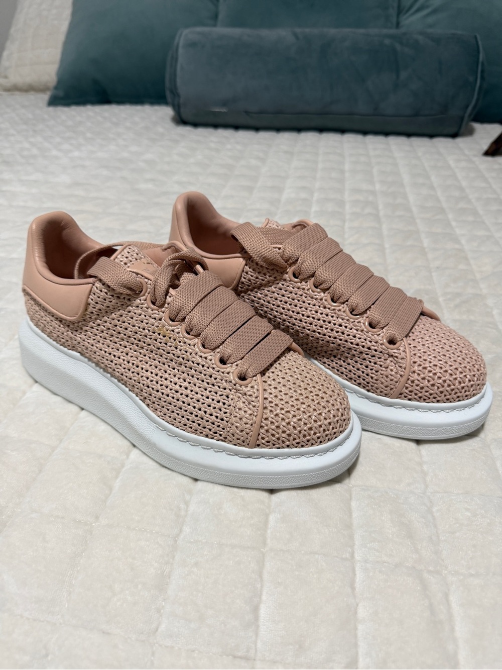 Alexander McQueen Blush Knit Platform Sneakers